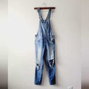 Hollister ripped blue skinny overall size XS